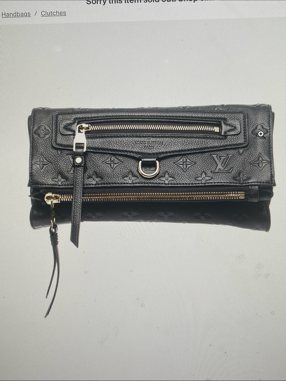 Louis Vuitton Blue  Monogram Empreinte Leather Zip Wristlet Clutch